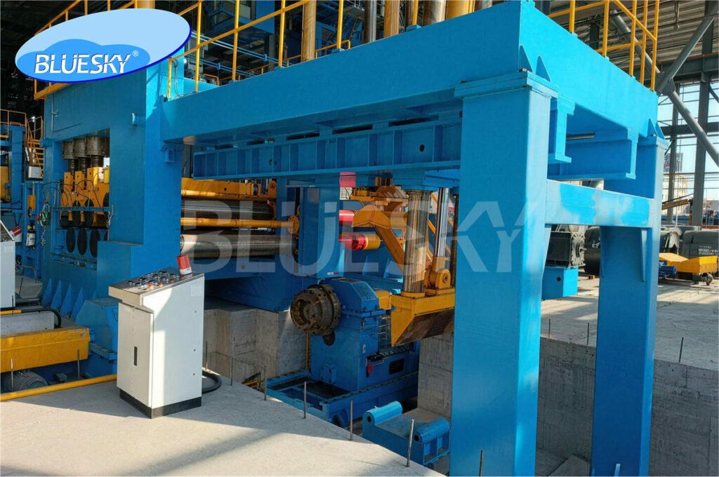 Automatic metal cut to length line machine in the manufacturing factory