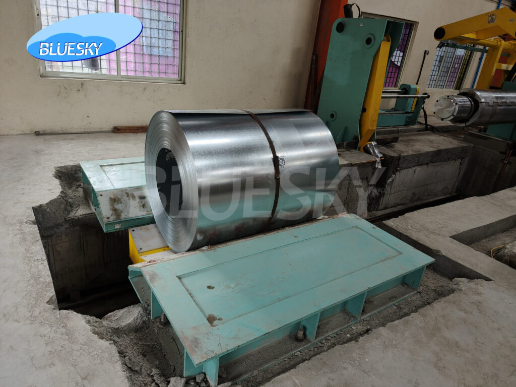 sheet metal stacker on a cut to length line